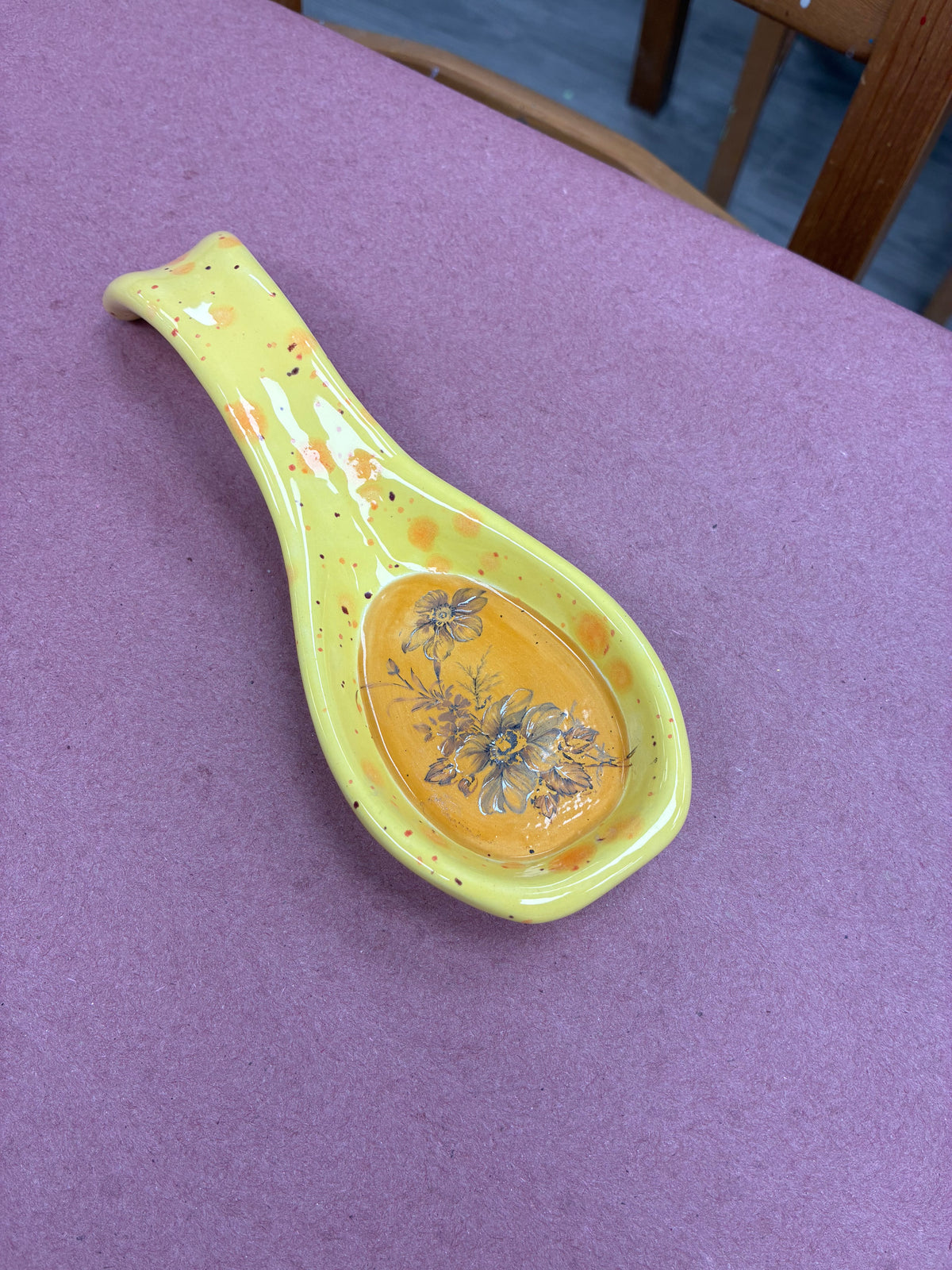 Ceramic glazed spoon rest