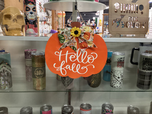 10.5 Pumpkin hello fall sign