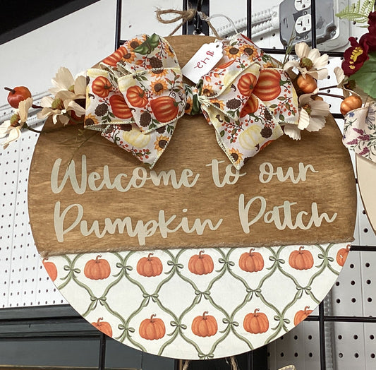 14” Pumpkin patch welcome sign