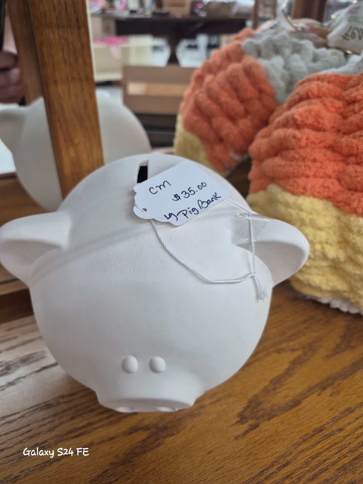 Large Ceramic bisque piggy bank