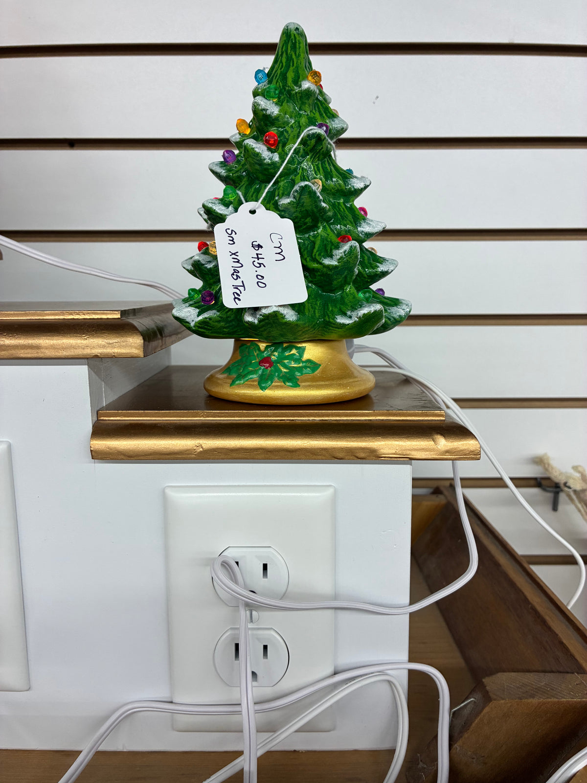 Light up mini ceramic Christmas tree