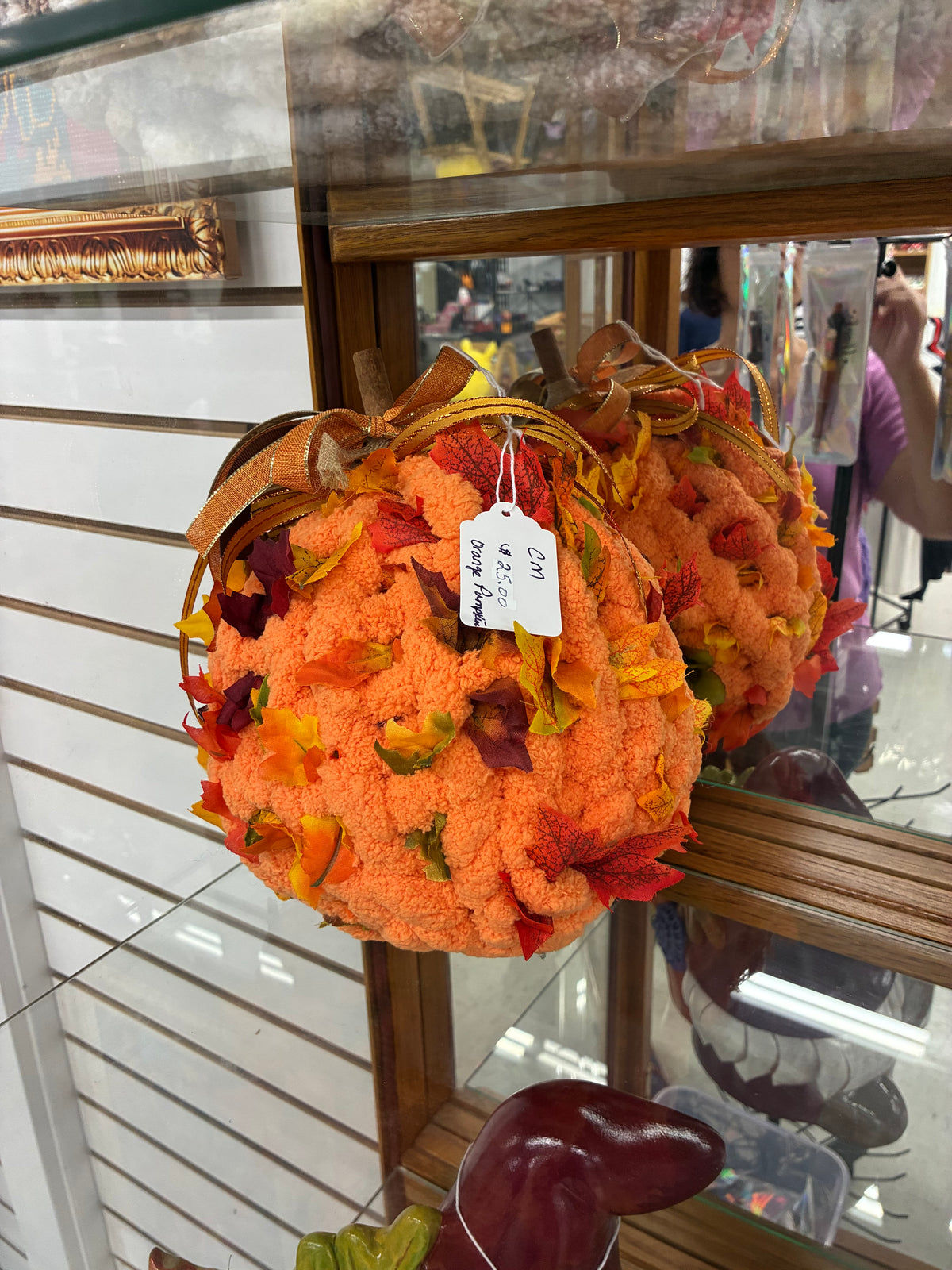Orange chunky yarn pumpkin